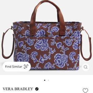 Vera Bradley Lighten Up Everything Organizer Brown and Blue NWT